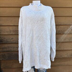 Vintage Off-White Mock Neck Sweater Womens 3X Cotton Blend Knit Made In USA Rust